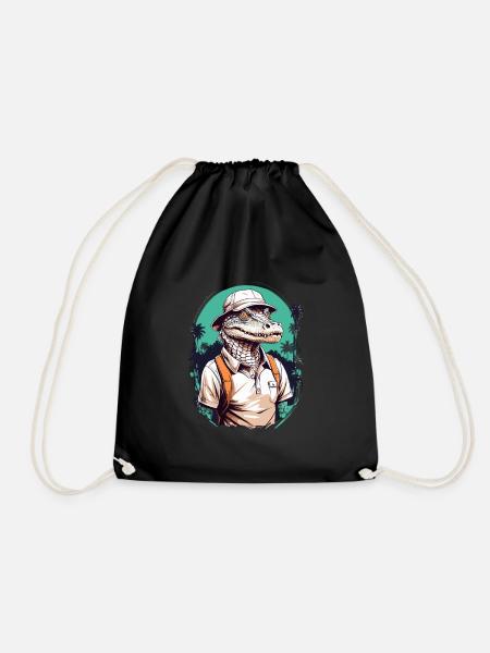 Golfer Krokodil Golfspieler Design Streetwear - Turnbeutel - Schwarz