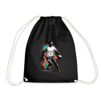 Handball Player Streetwear Iconic Style Design - Drawstring Bag - black - Front