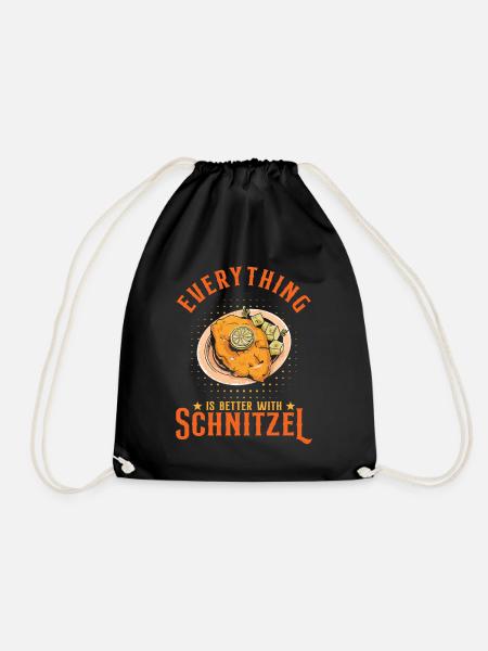 Mit Schnitzel ist alles besser - Turnbeutel - Schwarz