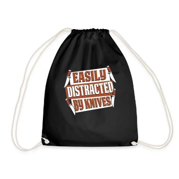 Facilement distrait par les couteaux Couteau de boucher Couteau - Sac de sport léger - noir - Devant