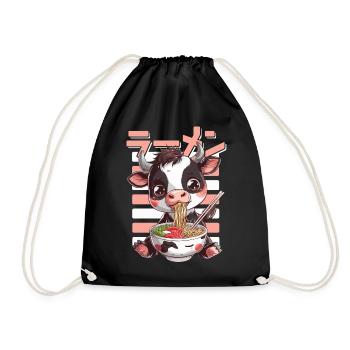Vache Aime Ramen Bowl Kawaii Anime - Sac de sport léger - noir - Devant