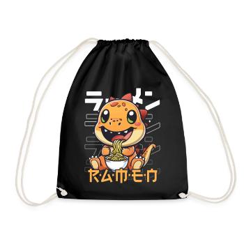 Dinosaure Aime Ramen Bowl Kawaii Anime - Sac de sport léger - noir - Devant