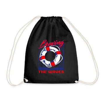 Chemise du Titanic, bravant les vagues Tee, cadeau pour - Sac de sport léger - noir - Devant