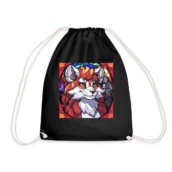 Geometric Furry Fox Fursona Polygonal Low Poly Sta - Turnbeutel - Schwarz - Vorne