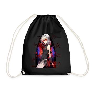 Edgy Anime Skater Girl Waifu Otaku Harajuku Aesthe - Turnbeutel - Schwarz - Vorne