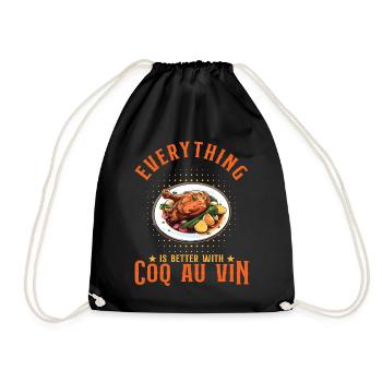 Alles ist besser mit Coq au Vin - Turnbeutel - Schwarz - Vorne