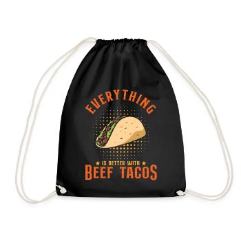 Tout est meilleur avec des tacos au bœuf - Sac de sport léger - noir - Devant
