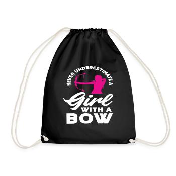 Femme fille hobby tir à l'arc - Sac de sport léger - noir - Devant