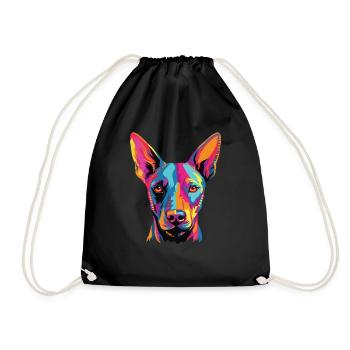 Aquarelle colorée Cirneco Delletna - Sac de sport léger - noir - Devant