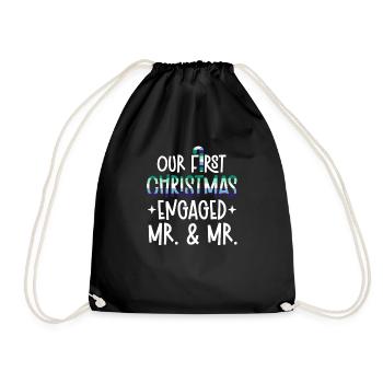 Mr. & Mr. First Christmas Homo-Ehe - Turnbeutel - Schwarz - Vorne