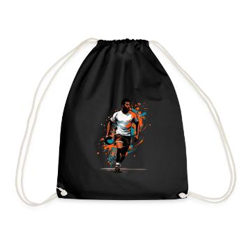 Joueur de handball Streetwear Style iconique - Sac de sport léger - noir - Devant