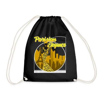 Paris Shirt, Parisian Elegance Tee, Gift For - Drawstring Bag - black - Front