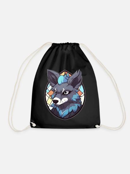 Furry Wolf Fursona Anthromorphic Fursuit Fandom Pr - Turnbeutel - Schwarz