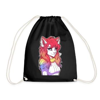 Fox Girl Furry Colorful Animal Fandom - Turnbeutel - Schwarz - Vorne