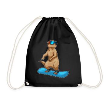 Snowboardeur Suricate - Sac de sport léger - noir - Devant