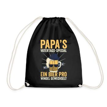 Dad Beer Father Father's Day - Drawstring Bag - black - Front