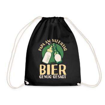Dad Beer Father Father's Day - Drawstring Bag - black - Front
