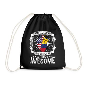 Colombie États-Unis Drapeau - Moitié Américain Moitié Colombien - Sac de sport léger - noir - Devant