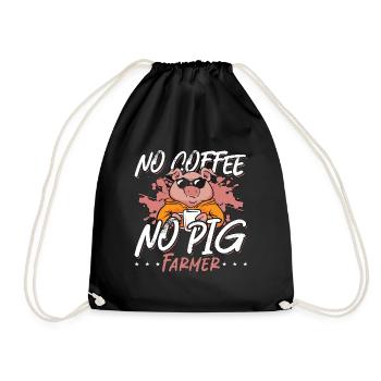 Éleveur de porcs Pas de café Pas d’animaux de la ferme Amateur de café - Sac de sport léger - noir - Devant