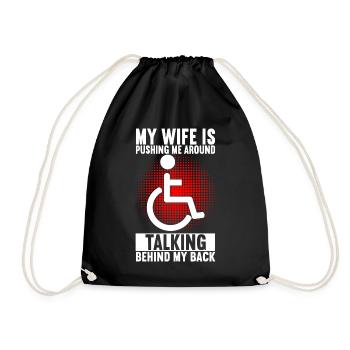 Wheelchair users Wheelchair - Drawstring Bag - black - Front