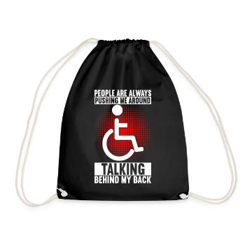 Wheelchair users Wheelchair - Drawstring Bag - black - Front