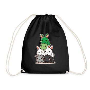 Lapins Aromantisme Drapeau Fierté Mois Mignon Lapin - Sac de sport léger - noir - Devant