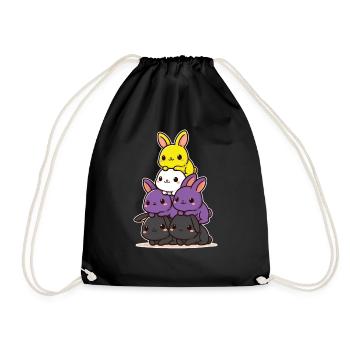 Lapins Nonbinaire Drapeau Mois de la fierté Lapin mignon - Sac de sport léger - noir - Devant
