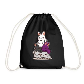 Lapins Demisexuel Drapeau Mois de la fierté Mignon Lapin - Sac de sport léger - noir - Devant