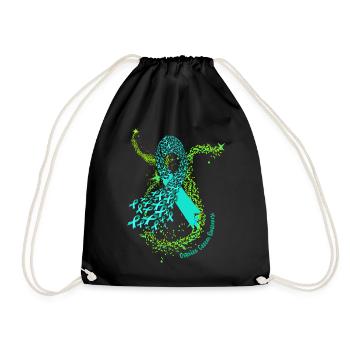 Cancer Awareness Shirt, Ovarian Cancer Awareness - Drawstring Bag - black - Front
