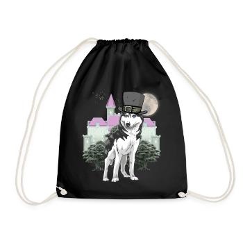 Loup Fantasy Loups Conte de fées Personnage Conte de fées Château - Sac de sport léger - noir - Devant