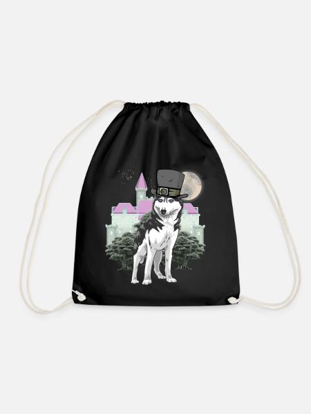 Wolf Fantasy Wölfe Märchenfigur Märchen Schloss - Turnbeutel - Schwarz
