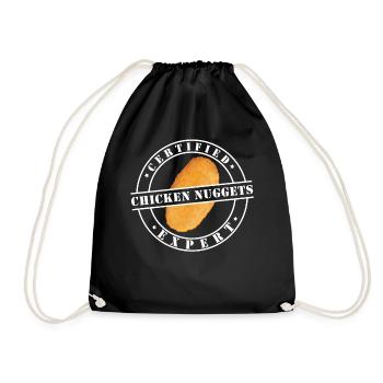 Certified Chicken Nuggets Expert Emblem - Drawstring Bag - black - Front