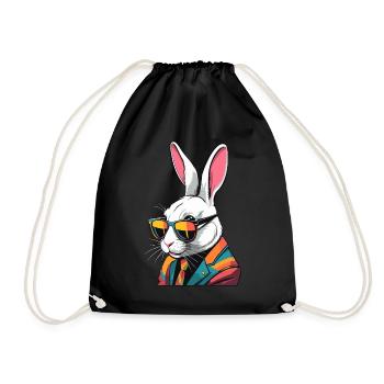 Ikonischer Papa Hase Osterhasen Streetwear Vater - Turnbeutel - Schwarz - Vorne