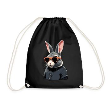 Ikonischer Papa Hase Osterhasen Streetwear Vater - Turnbeutel - Schwarz - Vorne