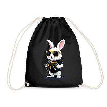 Lapin de Pâques Gamer & Gaming Streetwear Iconique - Sac de sport léger - noir - Devant