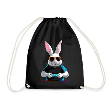 Lapin de Pâques Gamer et streetwear iconique de Pâques - Sac de sport léger - noir - Devant