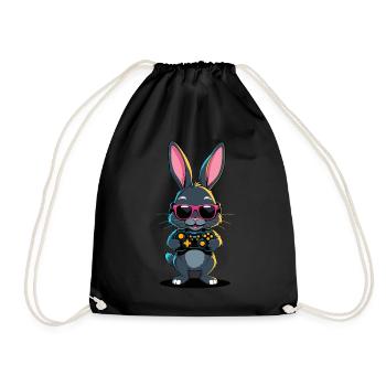 Osterhase Gamer Ikonisches Ostern Gaming - Turnbeutel - Schwarz - Vorne