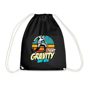 Parkour I Fight Gravity And Backflip Parkour Lover - Drawstring Bag - black - Front