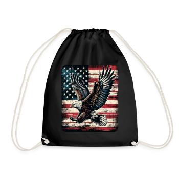 Aigle drapeau américain 4 juillet jour aigle cadeaux - Sac de sport léger - noir - Devant