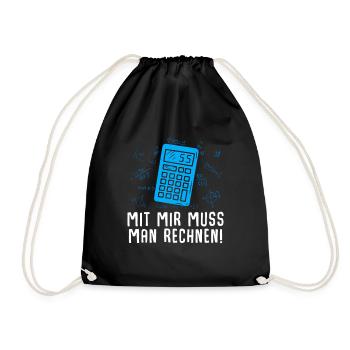 Math mathematics teacher calculator - Drawstring Bag - black - Front