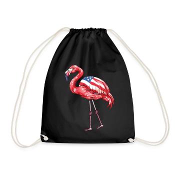 Flamants roses drapeau américain 4 juillet flamants roses cadeau - Sac de sport léger - noir - Devant