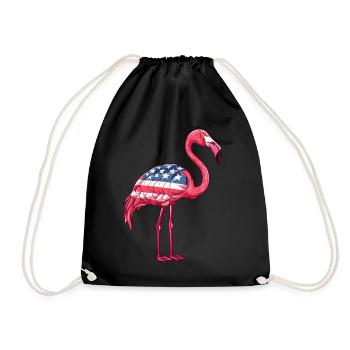 Flamants roses drapeau américain 4 juillet flamants roses - Sac de sport léger - noir - Devant