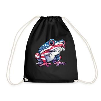 Grenouille drapeau américain 4 de juillet jour grenouille cadeaux - Sac de sport léger - noir - Devant