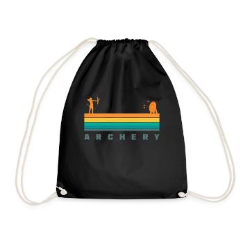 Retro Archery - Drawstring Bag - black - Front