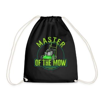Mowing Gardening Shirt, Master Of The Mow Tee, - Drawstring Bag - black - Front