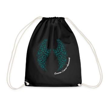 Chemise de sensibilisation au cancer, sensibilisation au cancer de l’ovaire - Sac de sport léger - noir - Devant