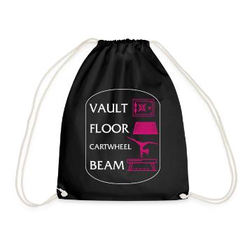 Chemise de gymnastique, saut de sol roue de charrette poutre tee, - Sac de sport léger - noir - Devant