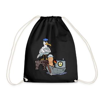 Mouette Maritime Oiseau Sailor Boat Peanut Ship - Sac de sport léger - noir - Devant