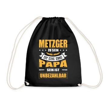 Metzger Zu Sein Eine Ehre Papa Sein Unbezahlbar - Turnbeutel - Schwarz - Vorne