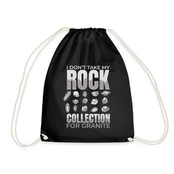 Je ne prends pas ma collection de roches pour du granit - Sac de sport léger - noir - Devant